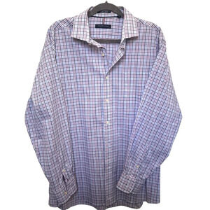 Tommy Hilfiger Men Regular Fit Stretch Wrinkle Resistant Button Up Shirt Large